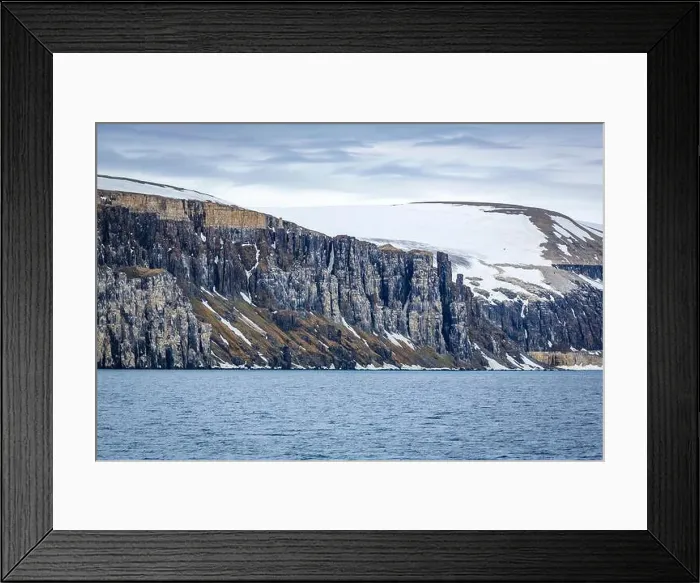 Framed Print : rocks waterfall small iceberg and glacier at the Alkefjellet between Spitsbergen and Nordaustlandet on Svalbard, Norway Framed Print : rocks waterfall small iceberg and glacier at the Alkefjellet between Spitsbergen and Nordaustlandet on Svalbard, Norway