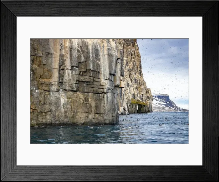 Framed Print : rocks waterfall small icebergs at the Alkefjellet between Spitsbergen and Nordaustlandet on Svalbard, Norway Framed Print : rocks waterfall small icebergs at the Alkefjellet between Spitsbergen and Nordaustlandet on Svalbard, Norway