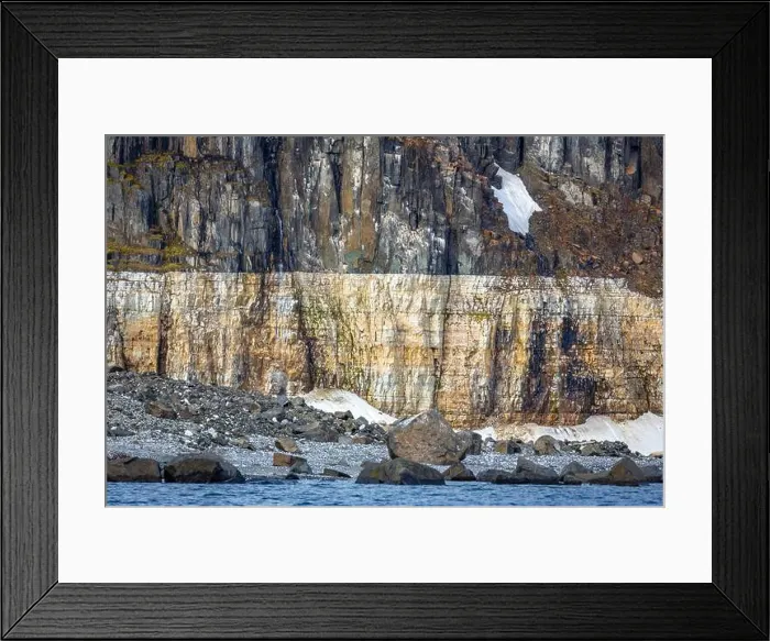 Framed Print : rocks waterfall small icebergs at the Alkefjellet between Spitsbergen and Nordaustlandet on Svalbard, Norway Framed Print : rocks waterfall small icebergs at the Alkefjellet between Spitsbergen and Nordaustlandet on Svalbard, Norway