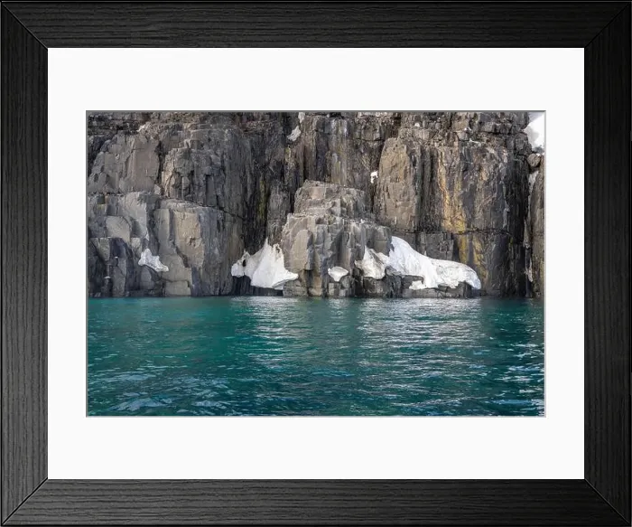 Framed Print : rocks waterfall small icebergs at the Alkefjellet between Spitsbergen and Nordaustlandet on Svalbard, Norway Framed Print : rocks waterfall small icebergs at the Alkefjellet between Spitsbergen and Nordaustlandet on Svalbard, Norway