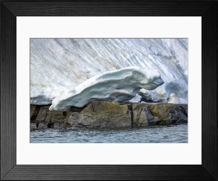 Framed Print : rocks waterfall small iceberg and glacier at the Alkefjellet between Spitsbergen and Nordaustlandet on Svalbard, Norway Framed Print : rocks waterfall small iceberg and glacier at the Alkefjellet between Spitsbergen and Nordaustlandet on Svalbard, Norway