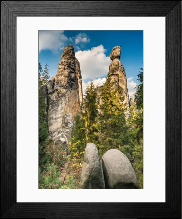 Framed Print : Mayor and Mayoress, sandstone spires at Adršpach Rocks Framed Print : Mayor and Mayoress, sandstone spires at Adršpach Rocks