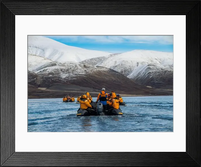 Framed Print : Expedition zodiacs, Axel Heiberg island, Nunavut, Canadian Arctic, Canada, North America Framed Print : Expedition zodiacs, Axel Heiberg island, Nunavut, Canadian Arctic, Canada, North America
