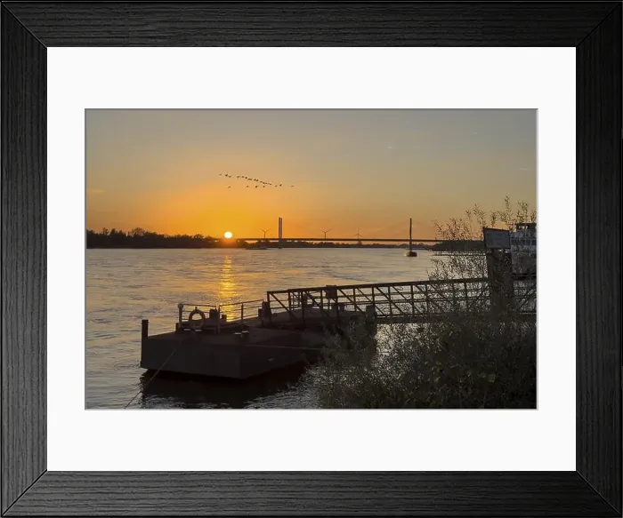 Framed Print : Sunset over the river Rhine Lower Rhine Framed Print : Sunset over the river Rhine Lower Rhine
