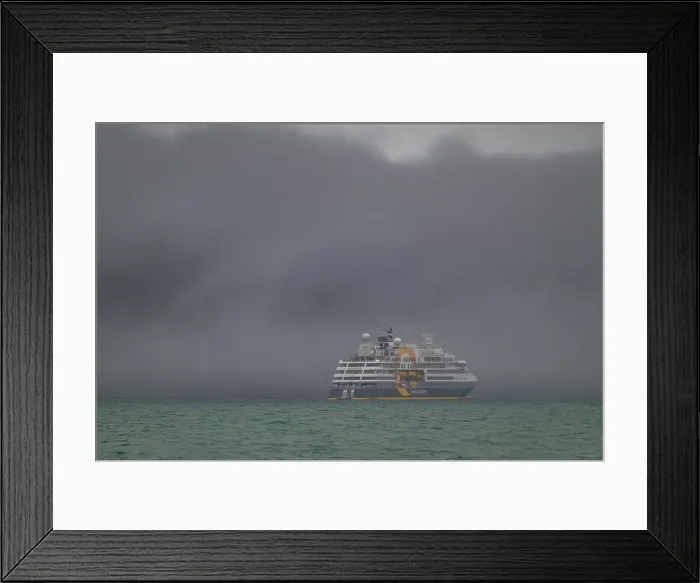 Framed Print : Icebreaker in the fog, Dunes harbour, Devon island, Nunavut, Canadian Arctic, Canada, North America Framed Print : Icebreaker in the fog, Dunes harbour, Devon island, Nunavut, Canadian Arctic, Canada, North America