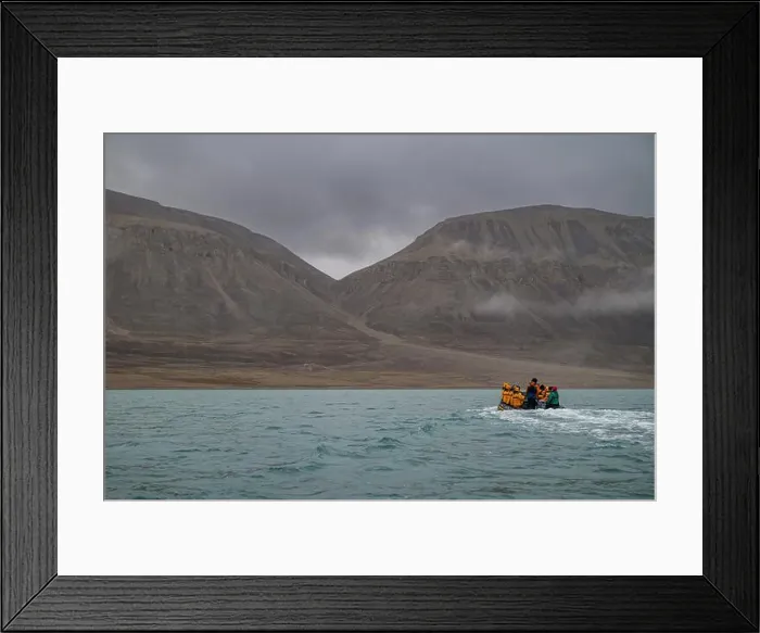 Framed Print : Zodiac in the Arctic desert in Dunes harbour, Devon island, Nunavut, Canadian Arctic, Canada, North America Framed Print : Zodiac in the Arctic desert in Dunes harbour, Devon island, Nunavut, Canadian Arctic, Canada, North America