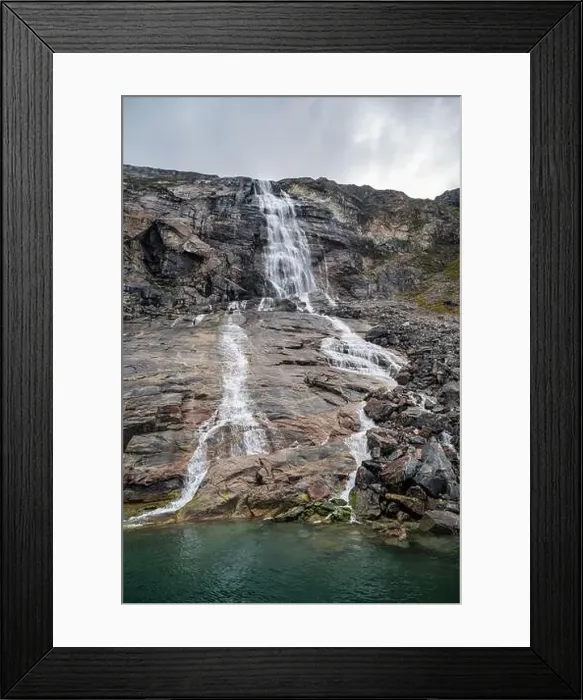Framed Print : Waterfall near the Eqi glacier, Ilulissat, Western Greenland, Denmark, Polar Regions Framed Print : Waterfall near the Eqi glacier, Ilulissat, Western Greenland, Denmark, Polar Regions