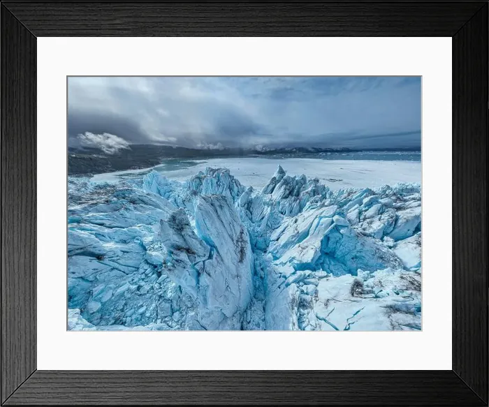 Framed Print : Aerial of the Eqi glacier, Western Greenland, Denmark, Polar Regions Framed Print : Aerial of the Eqi glacier, Western Greenland, Denmark, Polar Regions