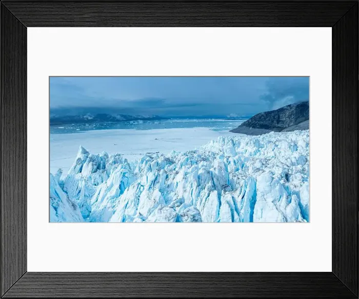 Framed Print : Aerial of the Eqi glacier, Western Greenland, Denmark, Polar Regions