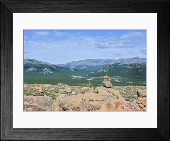 Framed Print : Polar Ural Mountains, Sob River Valley. Summer mountain landscape of the north of Russia Framed Print : Polar Ural Mountains, Sob River Valley. Summer mountain landscape of the north of Russia