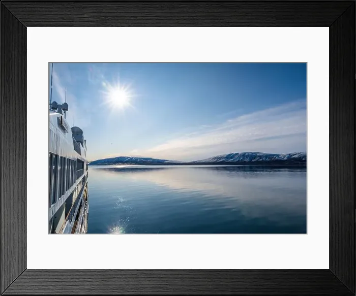 Framed Print : Icebreaker in the waters of Axel Heiberg island, Nunavut, Canadian Arctic, Canada, North America