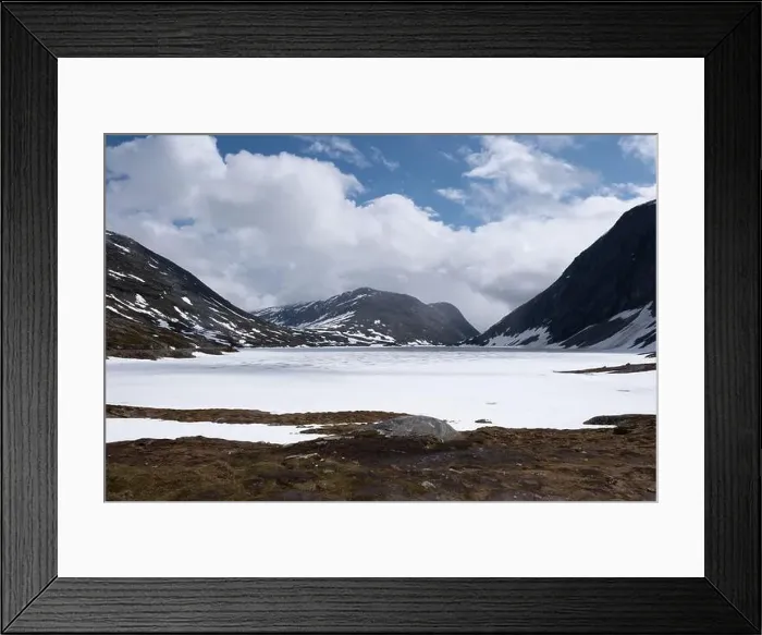 Framed Print : Mountain Lake in Springtime Norway, Langvatnet Geiranger fjord Norway Framed Print : Mountain Lake in Springtime Norway, Langvatnet Geiranger fjord Norway