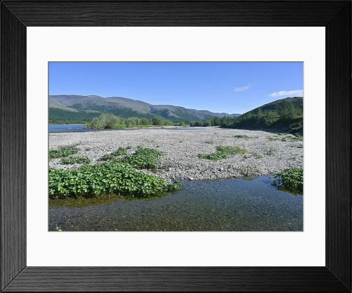 Framed Print : Polar Ural Mountains, Sob River Valley. Summer mountain landscape of the north of Russia Framed Print : Polar Ural Mountains, Sob River Valley. Summer mountain landscape of the north of Russia
