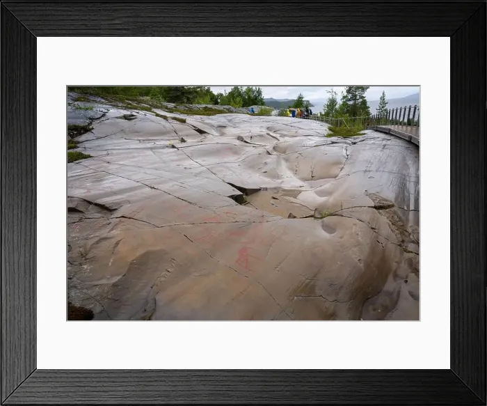 Framed Print : Alta, Norway - 07.03.2024: Tourists viewing the Rock Art of Alta in Norway Framed Print : Alta, Norway - 07.03.2024: Tourists viewing the Rock Art of Alta in Norway