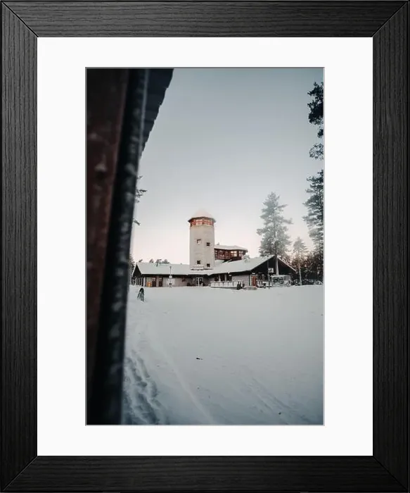 Framed Print : Entrance building to wildlife park in Ranua, Lapland in winter Framed Print : Entrance building to wildlife park in Ranua, Lapland in winter