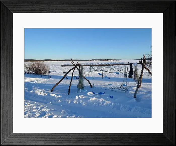 Framed Print : the remains of a Sami camp on the banks of the frozen lake in northern Sweden Framed Print : the remains of a Sami camp on the banks of the frozen lake in northern Sweden