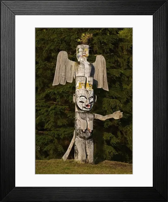 Framed Print : Kwakwakawakw totem pole at the cemetery in Alert Bay, Cormorant Island, British Columba, Canada, North America Framed Print : Kwakwakawakw totem pole at the cemetery in Alert Bay, Cormorant Island, British Columba, Canada, North America