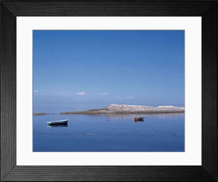 Framed Print : Moored wooden fishing boats on Saint-Lawrence River in summer, Gaspesie, Quebec, Canada Framed Print : Moored wooden fishing boats on Saint-Lawrence River in summer, Gaspesie, Quebec, Canada