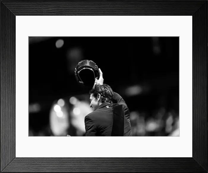 Framed Print : Bordeaux, France - February 2, 2024. Images from Jumping International Bordeaux. Mette Holm / ATLAS MEDIA CANADA