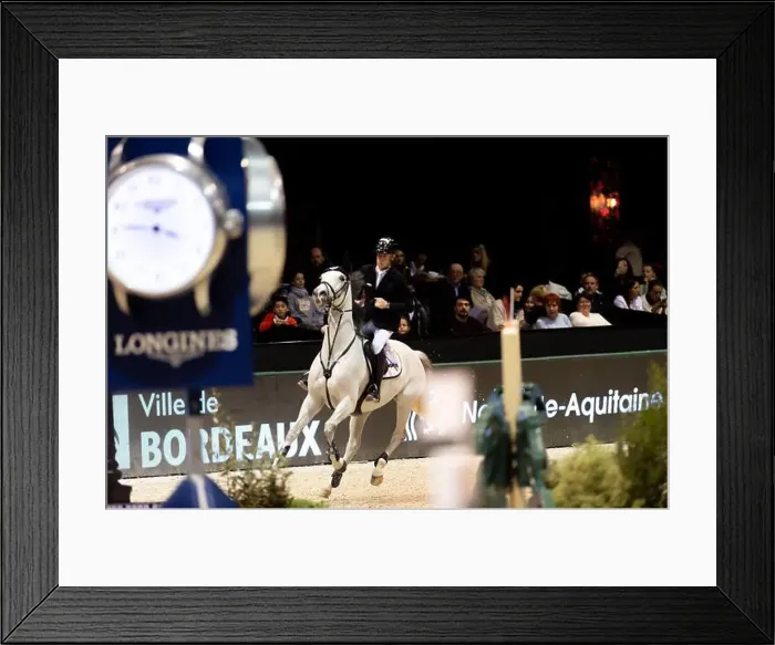 Framed Print : Bordeaux, France - February 2, 2024. Images from Jumping International Bordeaux. Mette Holm / ATLAS MEDIA CANADA