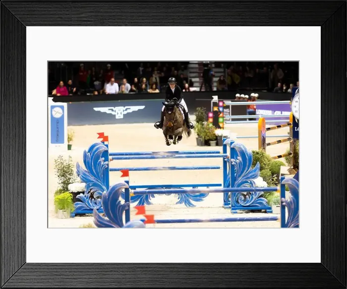 Framed Print : Bordeaux, France - February 2, 2024. Images from Jumping International Bordeaux. Mette Holm / ATLAS MEDIA CANADA
