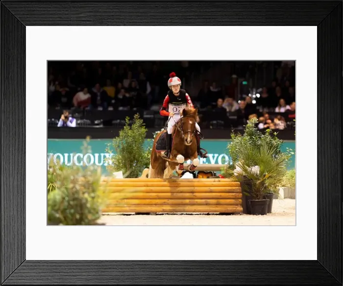 Framed Print : Bordeaux, France - February 2, 2024. Images from Jumping International Bordeaux. Mette Holm / ATLAS MEDIA CANADA