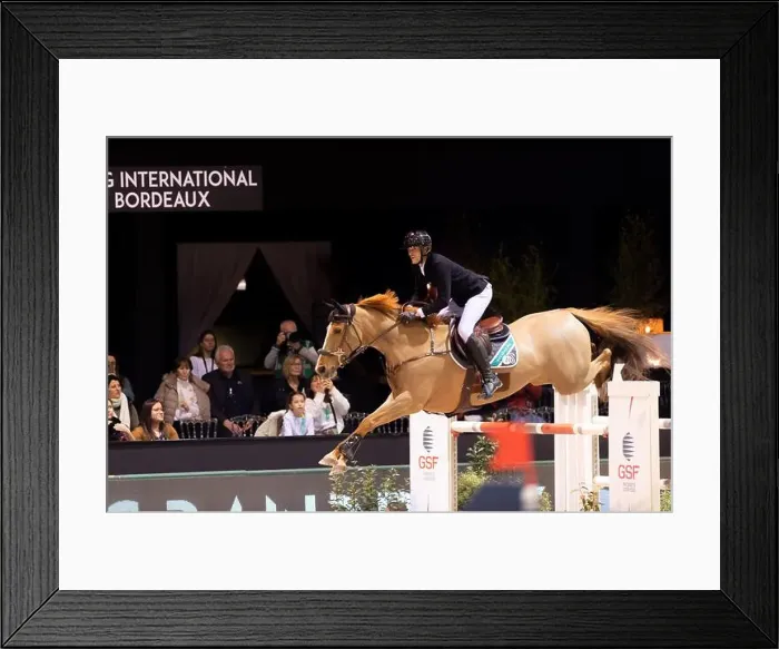 Framed Print : Bordeaux, France - February 2, 2024. Images from Jumping International Bordeaux. Mette Holm / ATLAS MEDIA CANADA