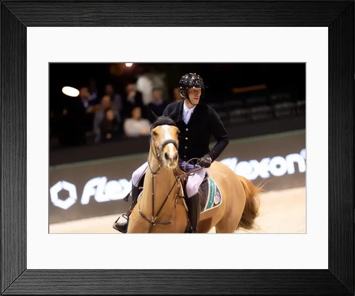 Framed Print : Bordeaux, France - February 2, 2024. Images from Jumping International Bordeaux. Mette Holm / ATLAS MEDIA CANADA