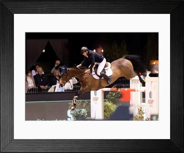 Framed Print : Bordeaux, France - February 2, 2024. Images from Jumping International Bordeaux. Mette Holm / ATLAS MEDIA CANADA