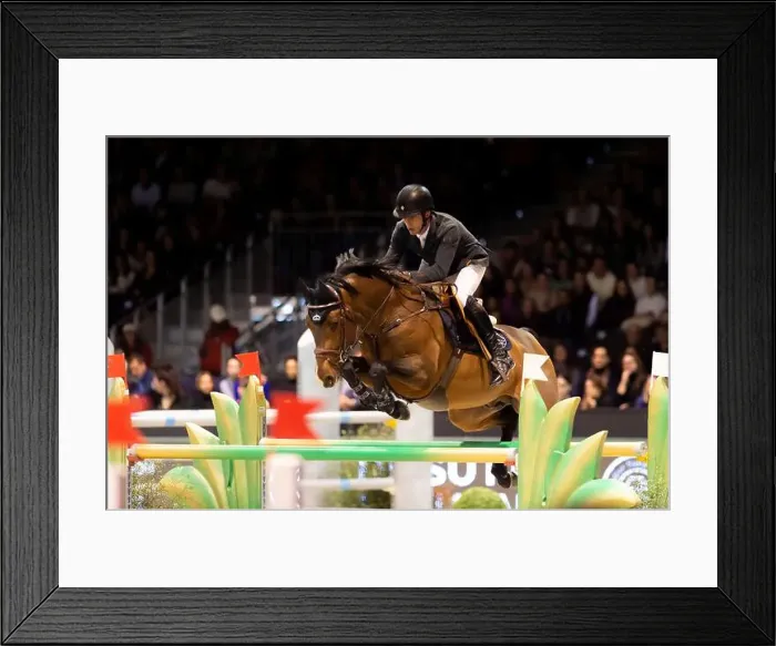 Framed Print : Bordeaux, France - February 2, 2024. Images from Jumping International Bordeaux. Mette Holm / ATLAS MEDIA CANADA