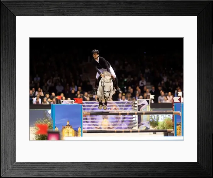Framed Print : Bordeaux, France - February 2, 2024. Images from Jumping International Bordeaux. Mette Holm / ATLAS MEDIA CANADA