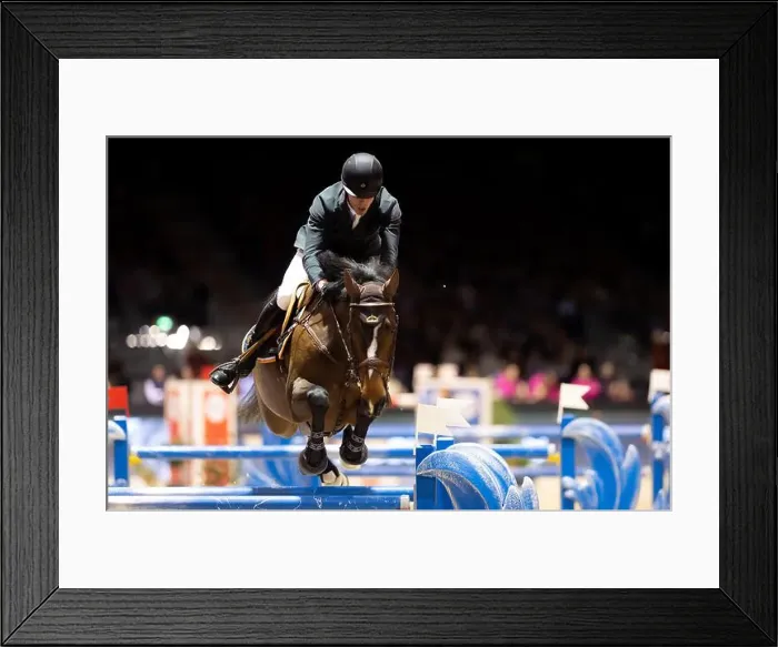 Framed Print : Bordeaux, France - February 2, 2024. Images from Jumping International Bordeaux. Mette Holm / ATLAS MEDIA CANADA