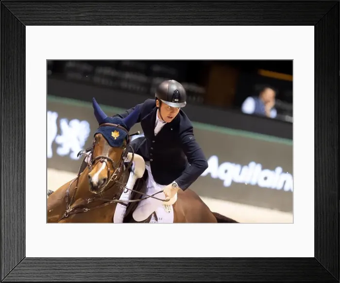 Framed Print : Bordeaux, France - February 2, 2024. Images from Jumping International Bordeaux. Mette Holm / ATLAS MEDIA CANADA