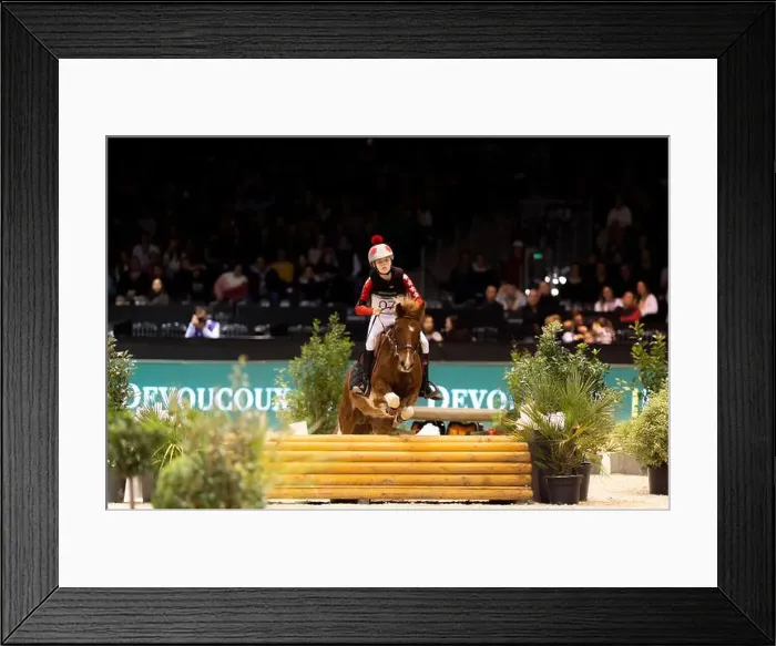 Framed Print : Bordeaux, France - February 2, 2024. Images from Jumping International Bordeaux. Mette Holm / ATLAS MEDIA CANADA