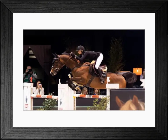 Framed Print : Bordeaux, France - February 2, 2024. Images from Jumping International Bordeaux. Mette Holm / ATLAS MEDIA CANADA
