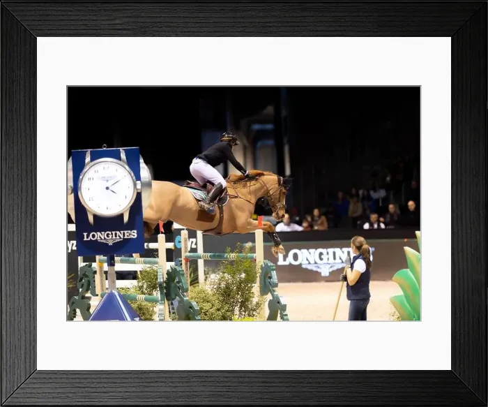 Framed Print : Bordeaux, France - February 2, 2024. Images from Jumping International Bordeaux. Mette Holm / ATLAS MEDIA CANADA