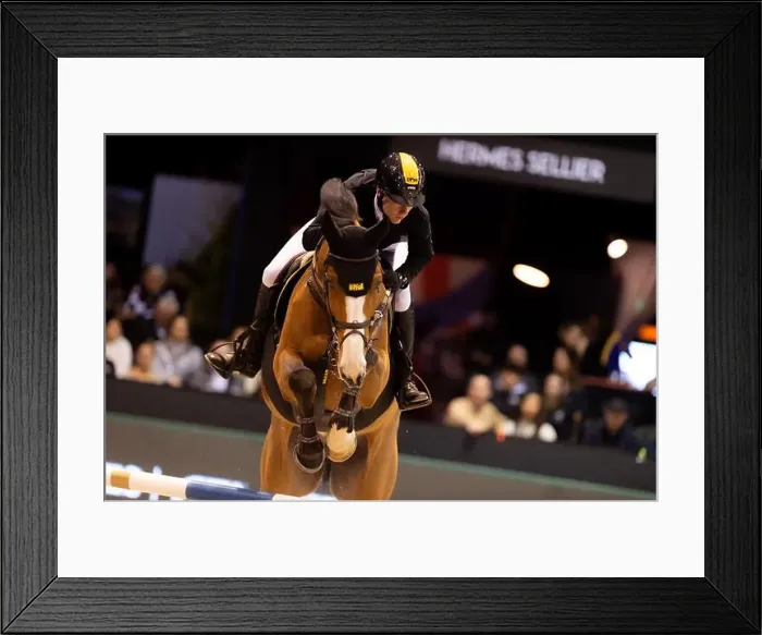 Framed Print : Bordeaux, France - February 2, 2024. Images from Jumping International Bordeaux. Mette Holm / ATLAS MEDIA CANADA