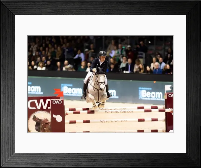 Framed Print : Bordeaux, France - February 2, 2024. Images from Jumping International Bordeaux. Mette Holm / ATLAS MEDIA CANADA