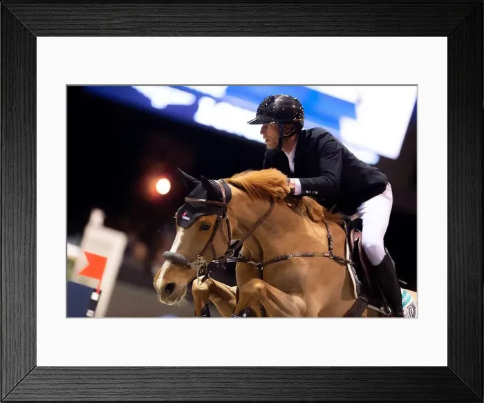 Framed Print : Bordeaux, France - February 2, 2024. Images from Jumping International Bordeaux. Mette Holm / ATLAS MEDIA CANADA