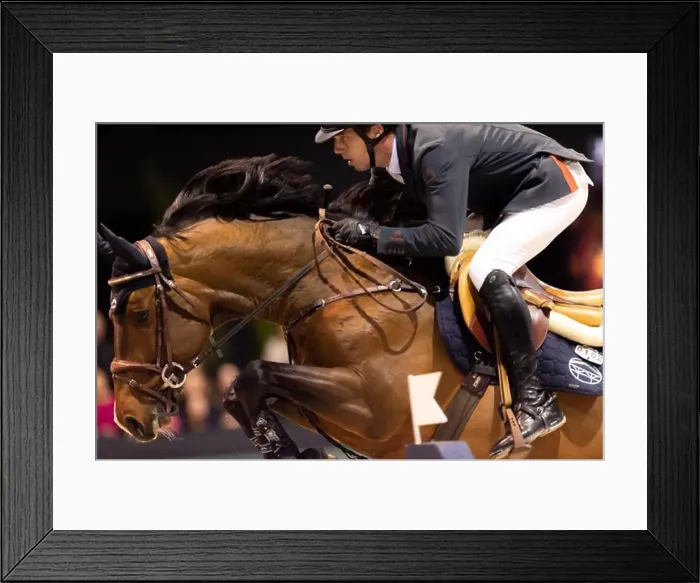 Framed Print : Bordeaux, France - February 2, 2024. Images from Jumping International Bordeaux. Mette Holm / ATLAS MEDIA CANADA