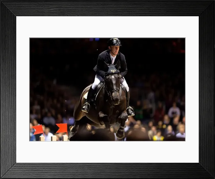 Framed Print : Bordeaux, France - February 2, 2024. Images from Jumping International Bordeaux. Mette Holm / ATLAS MEDIA CANADA