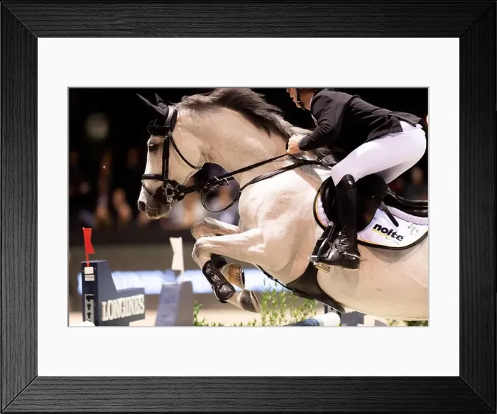 Framed Print : Bordeaux, France - February 2, 2024. Images from Jumping International Bordeaux. Mette Holm / ATLAS MEDIA CANADA