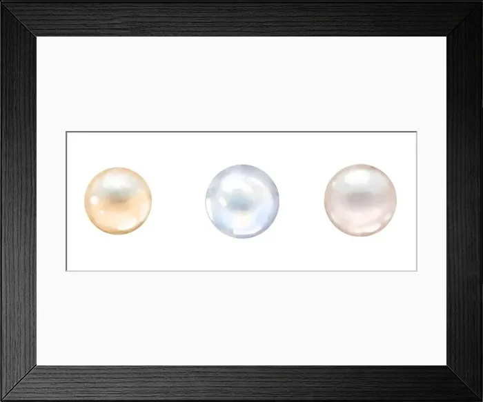 Framed Print : Luminous sea and ocean pearls. Digital watercolor illustration Framed Print : Luminous sea and ocean pearls. Digital watercolor illustration