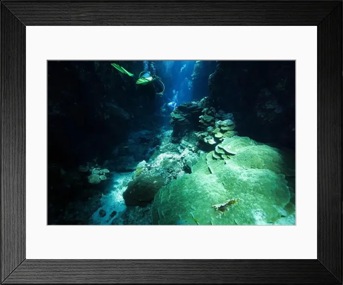Framed Print : Underwater corridors and caverns near Abu Dabab, Marsa Alam area, underwater photograph, Red Sea, Egypt Framed Print : Underwater corridors and caverns near Abu Dabab, Marsa Alam area, underwater photograph, Red Sea, Egypt