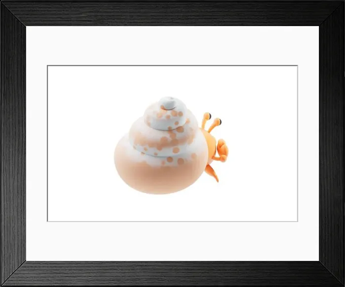 Framed Print : Hermit crab with cartoon style, 3d rendering. 3D illustration Framed Print : Hermit crab with cartoon style, 3d rendering. 3D illustration