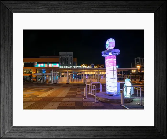 Framed Print : Illuminated view of The Osaka Aquarium Kaiyukan is an aquarium located in the ward of Minato in Osaka Framed Print : Illuminated view of The Osaka Aquarium Kaiyukan is an aquarium located in the ward of Minato in Osaka
