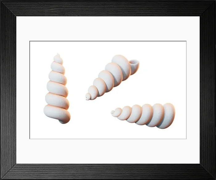Framed Print : Spiral shell underwater with cartoon style, 3d rendering. 3D illustration Framed Print : Spiral shell underwater with cartoon style, 3d rendering. 3D illustration