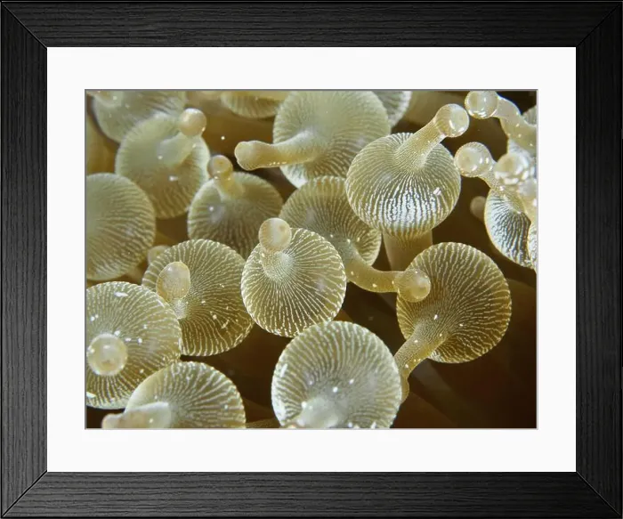 Framed Print : Golden bubble anemone (Entacmaea quadricolor) in close-up with clear patterns Framed Print : Golden bubble anemone (Entacmaea quadricolor) in close-up with clear patterns