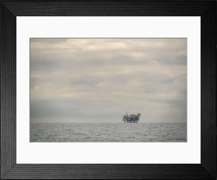 Framed Print : Oil Rig Against A Cloudy Sky Off The Coast of Ventura, California Framed Print : Oil Rig Against A Cloudy Sky Off The Coast of Ventura, California