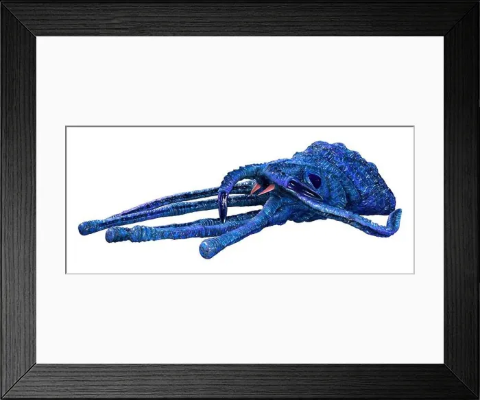Framed Print : 3D rendering of a blue squid isolated on white background Framed Print : 3D rendering of a blue squid isolated on white background